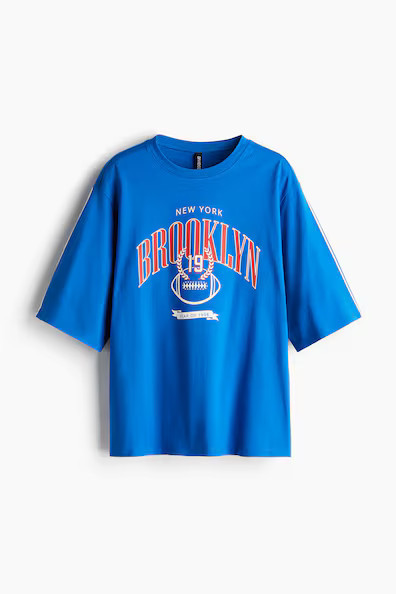 H & M - Oversized T-shirt - Blue | H&M (US + CA)
