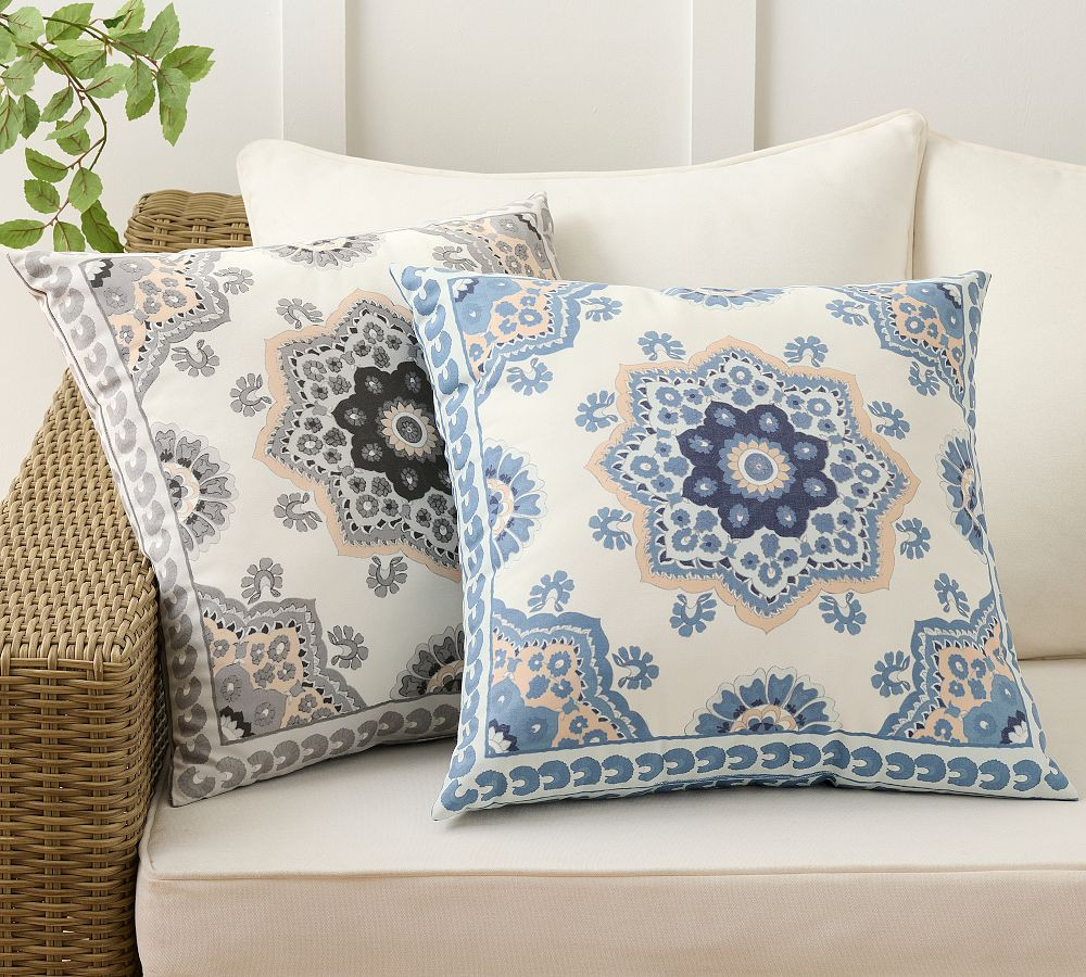 Pescadero Medallion Printed Outdoor Pillow | Pottery Barn (US)
