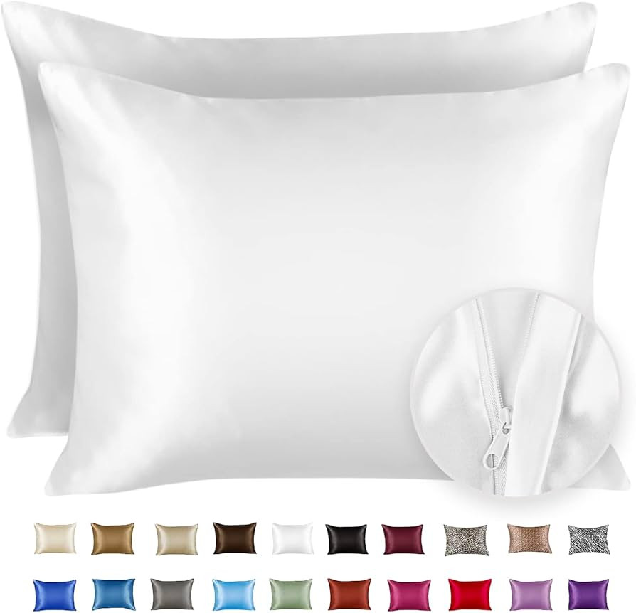 ShopBedding Satin Pillowcase for Hair and Skin Silk Pillowcases 2 Pack, Luxury Satin Pillowcases ... | Amazon (US)