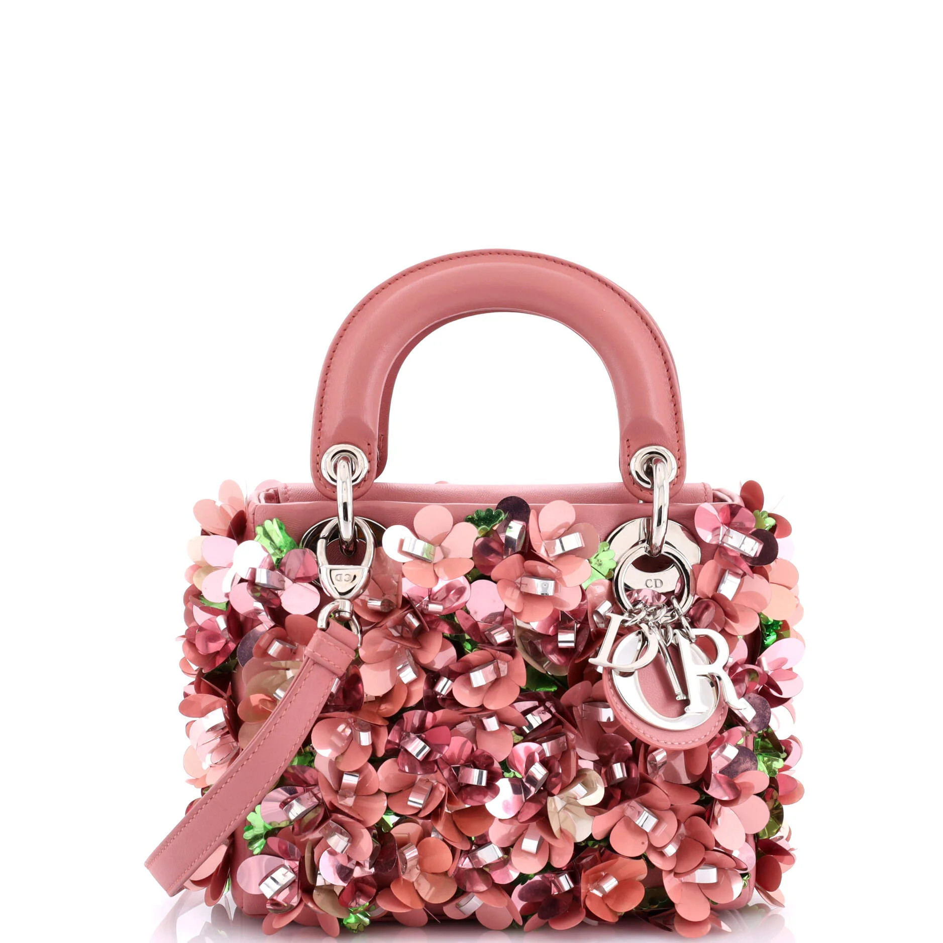 Lady Dior Flower Charm Bag Embellished Leather Mini | Shop Simon