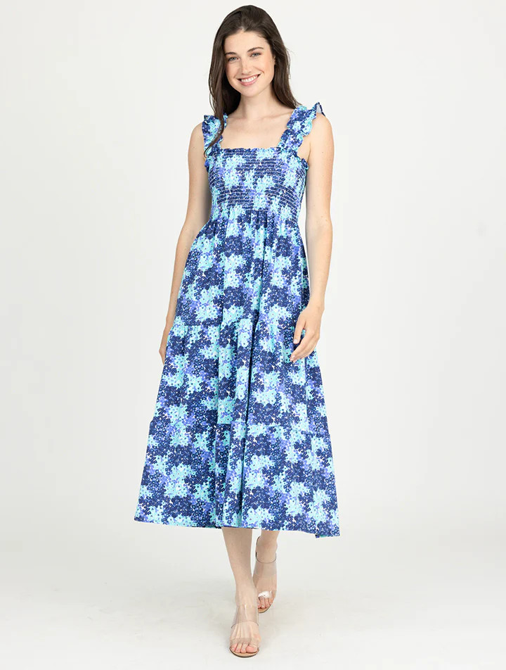 Fitz Dress - Hydrangea Walk in Regatta | MAHI GOLD