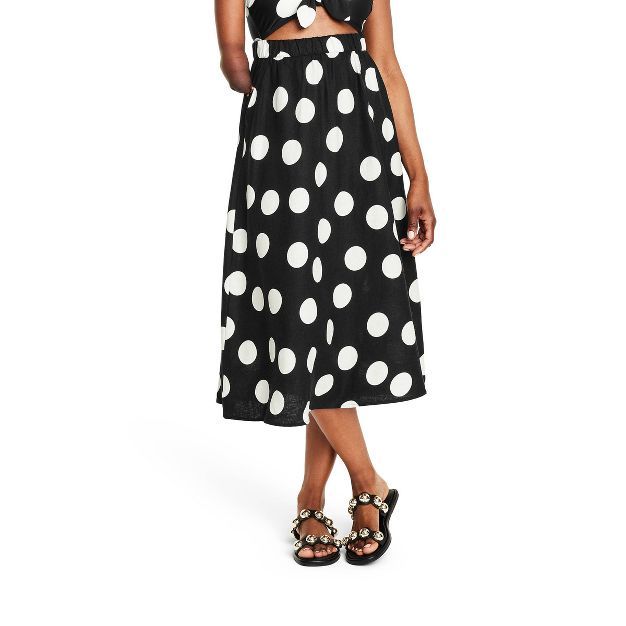 Women's Polka Dot Midi Skirt - Tabitha Brown for Target Black/White | Target
