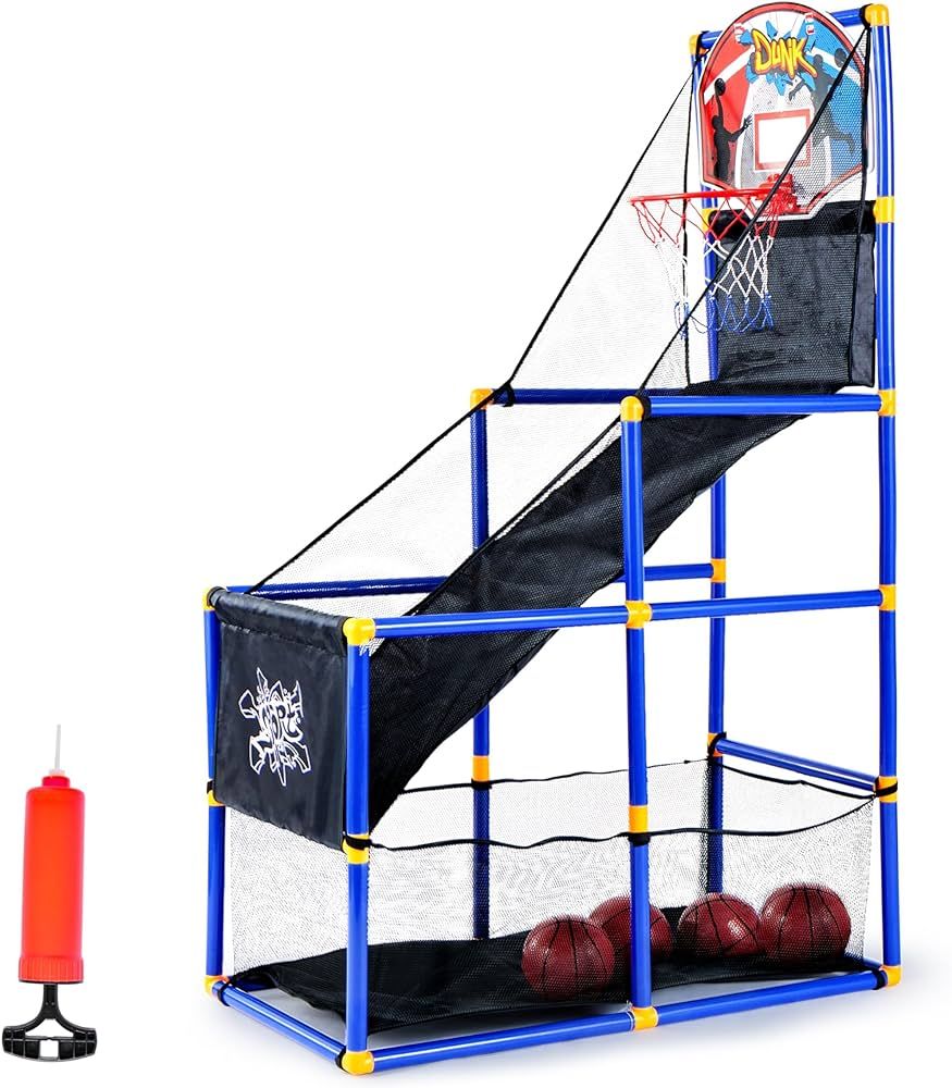 JOYIN Arcade Basketball Game Set with 4 Balls and Hoop for Kids 3 to 12 Years Old Indoor Outdoor ... | Amazon (US)