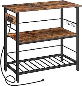 HOOBRO Kitchen Island with Storage, Kitchen Island Table with Power Outlet, 3 Tier Coffee Station... | Amazon (US)