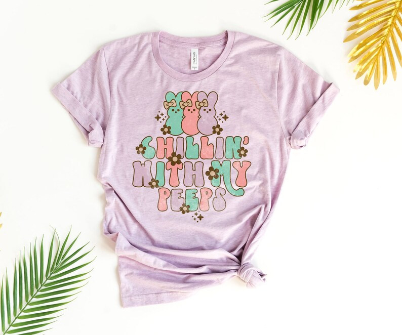 Chillin With My Peeps Easter Tee  Cute Easter Bunny Shirt  | Etsy | Etsy (US)