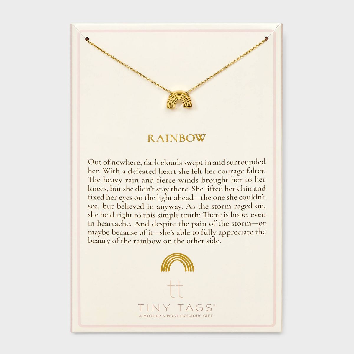 Tiny Tags 14K Gold Ion Plated Rainbow Chain Necklace - Gold | Target