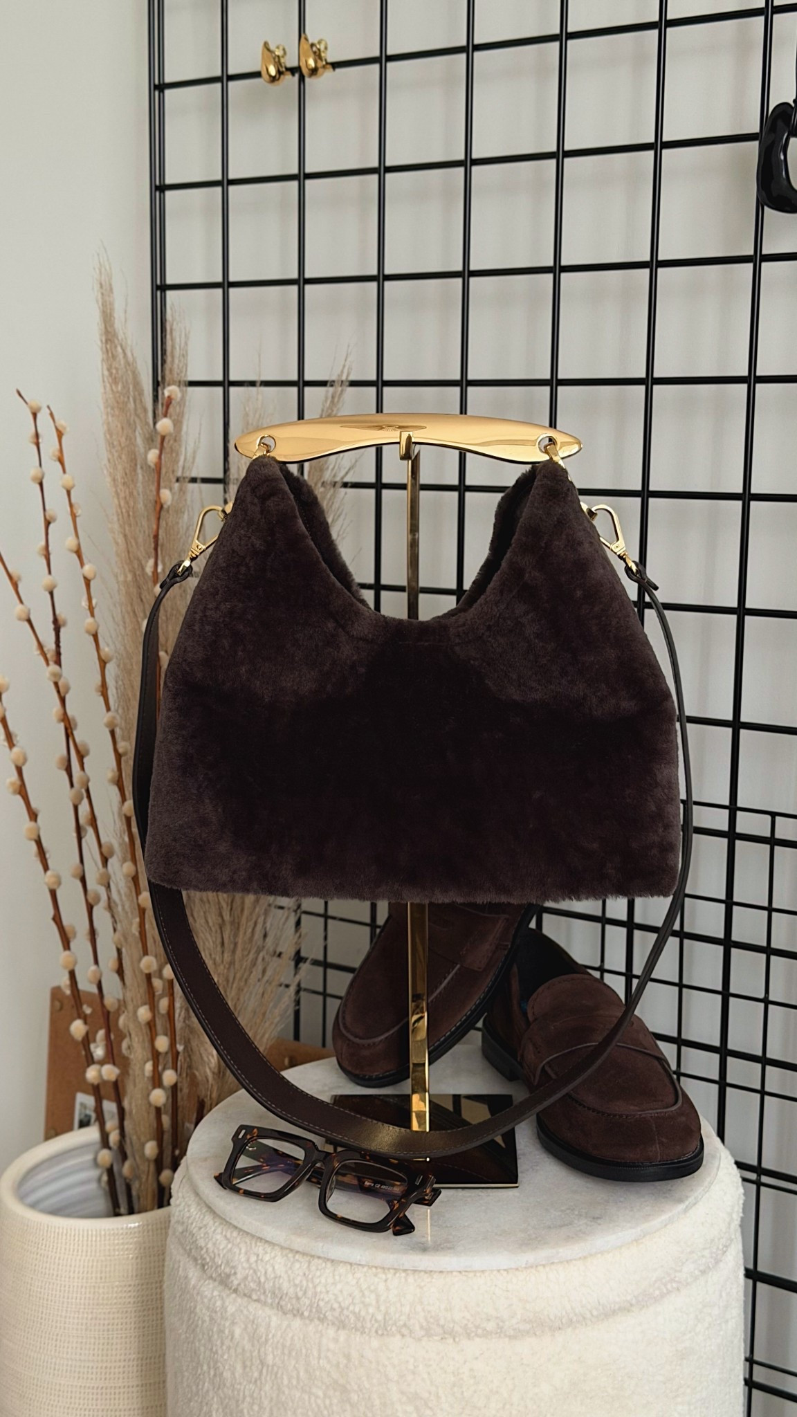 Faux fur bags add texture and interest to your winter outfits | autumn fashion trends 2025

ELLEME have a Black Friday sale with up to 25% off! I have their brown shearling boomerang handbag 

Brown suede loafers - brown bag - tortoiseshell glasses - autumn accessories capsule wardrobe 

#LTKautumn #LTKuk #LTKbag