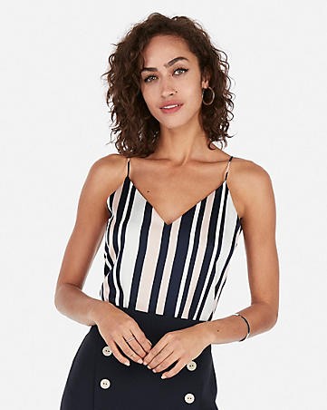 satin striped downtown cami | Express