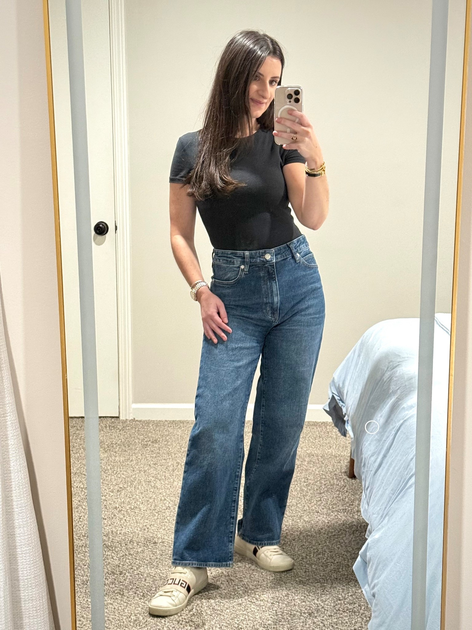 A go-to everyday outfit 🤍

My favorite Abercrombie bodysuit paired with the Frame jeans I can’t stop wearing. This is one of those outfits I always reach for when I don’t want to think too hard.

Finished it with my Gucci sneakers to keep it casual but a little more put together.

All items run TTS.

@abercrombie 

#LTKgrwm #LTKootd #LTKPetite