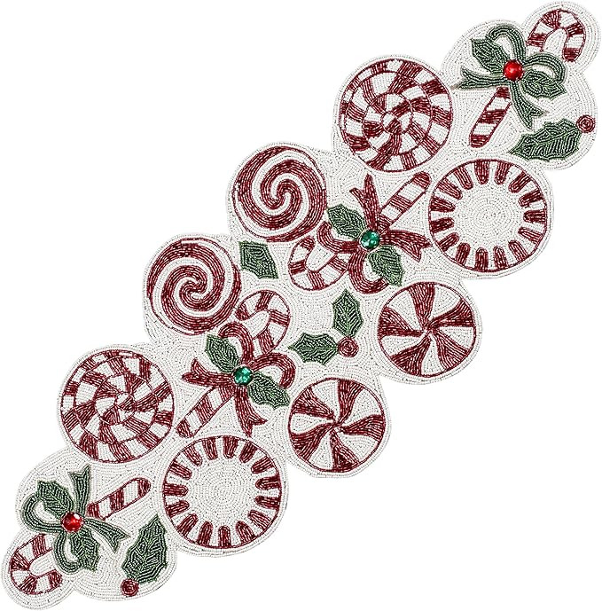 Alpha Living Home Christmas Table Runners 36 Inches, Candy Beaded Table Runner, Table Mats for Ki... | Amazon (US)