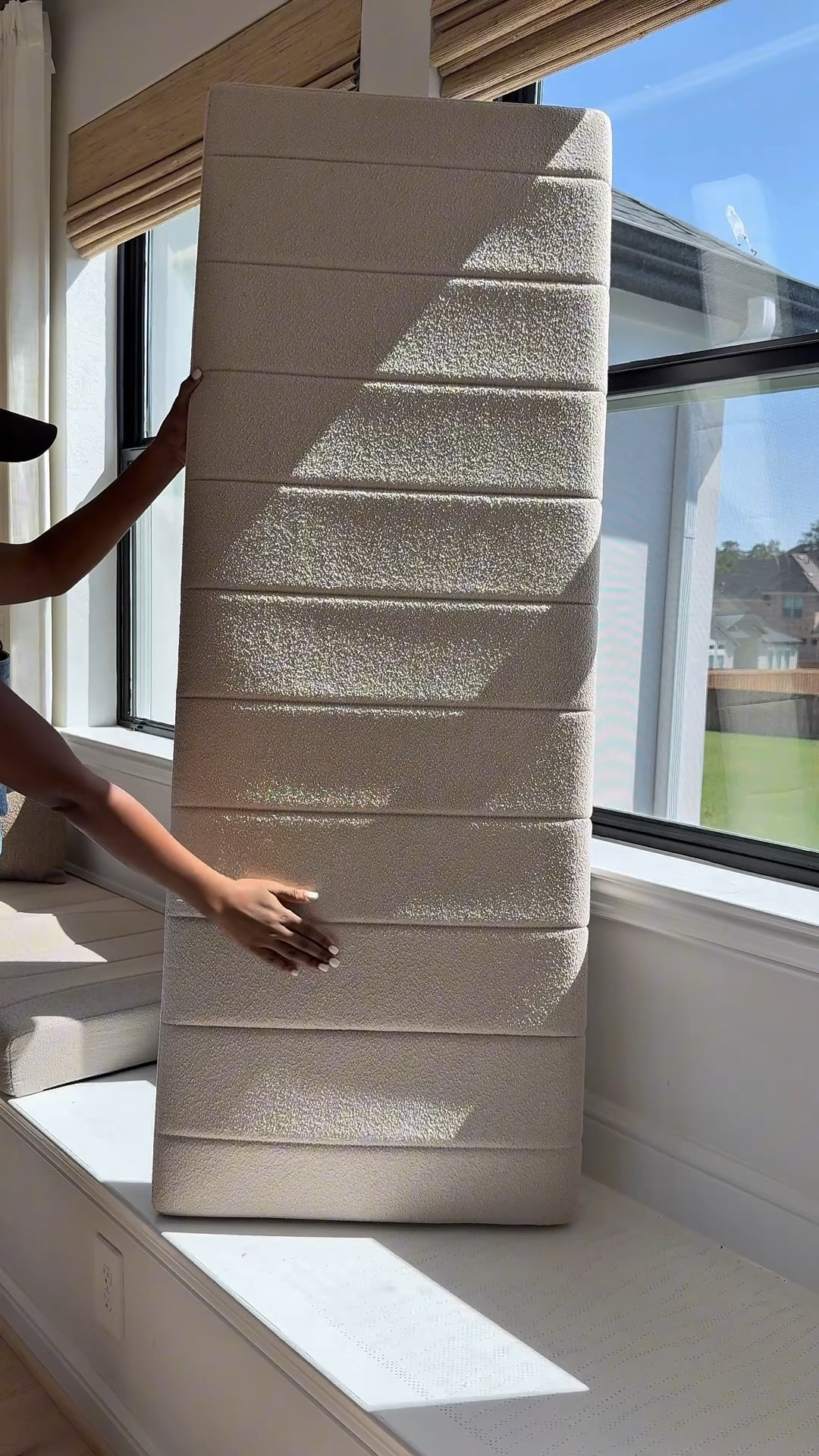 Total game changer! 🙌 These waterproof cushions are fully customizable—even down to the thickness. Choose from 12 colors, 2 shapes, 6 thicknesses, and 99+ sizes to get the perfect fit for your space.

✨ My design picks:
	- Cushion: 4.5” thickness, Beige 2
	- Blinds: Color #Ln36 Beige, Inside Mount, 100% Blackout White Liner, No Edge Binding
	- Curtains: Natural, 40W x 84L

Create your perfect combo and style your space your way! ✨
👉 Tap the link to shop and customize yours today!

#LTKSaleAlert #LTKStyleTip #LTKHome