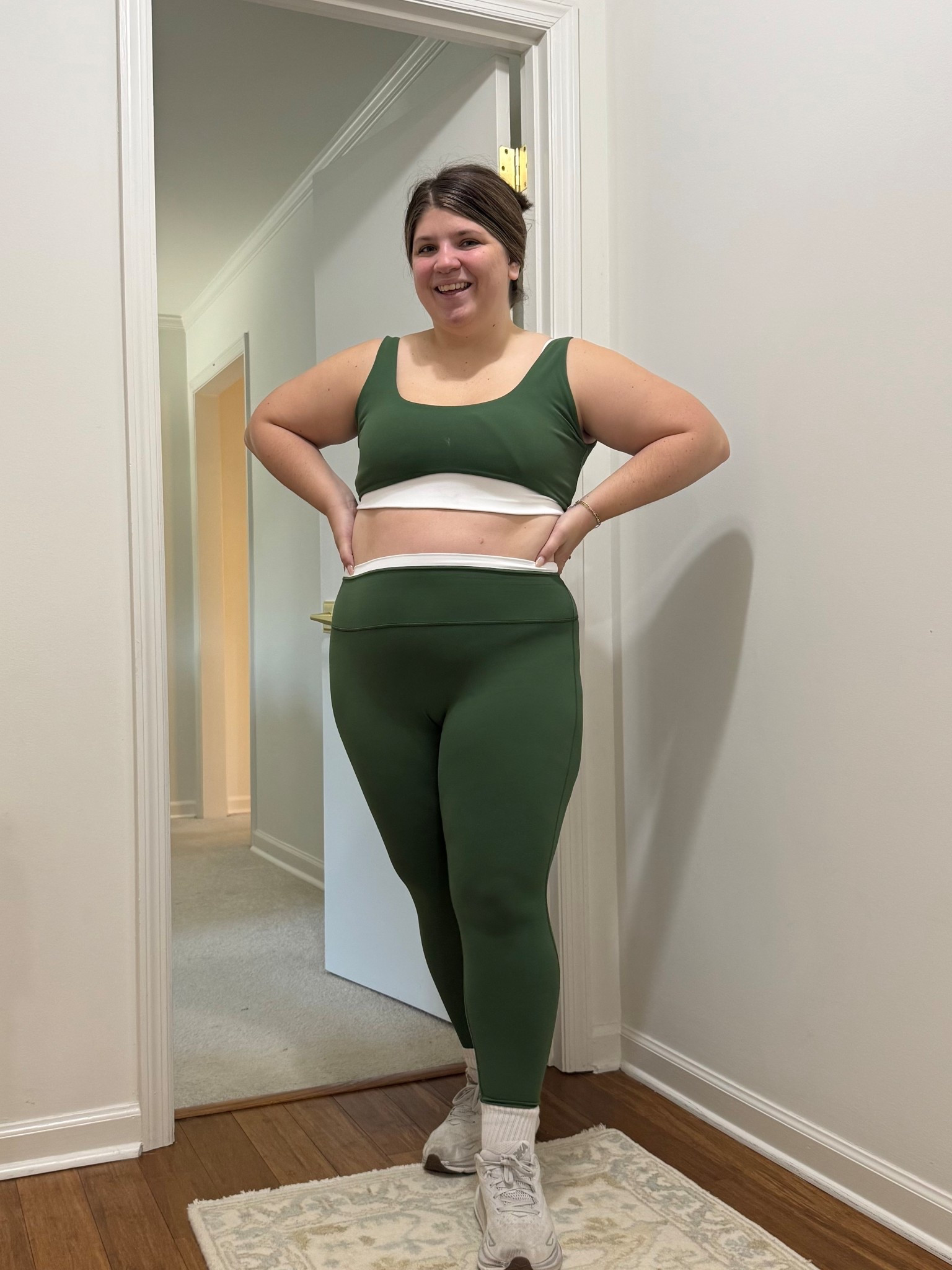 Green and white active set
studio flex
Midsize workout set

#LTKfitnessgoals #LTKMidsize