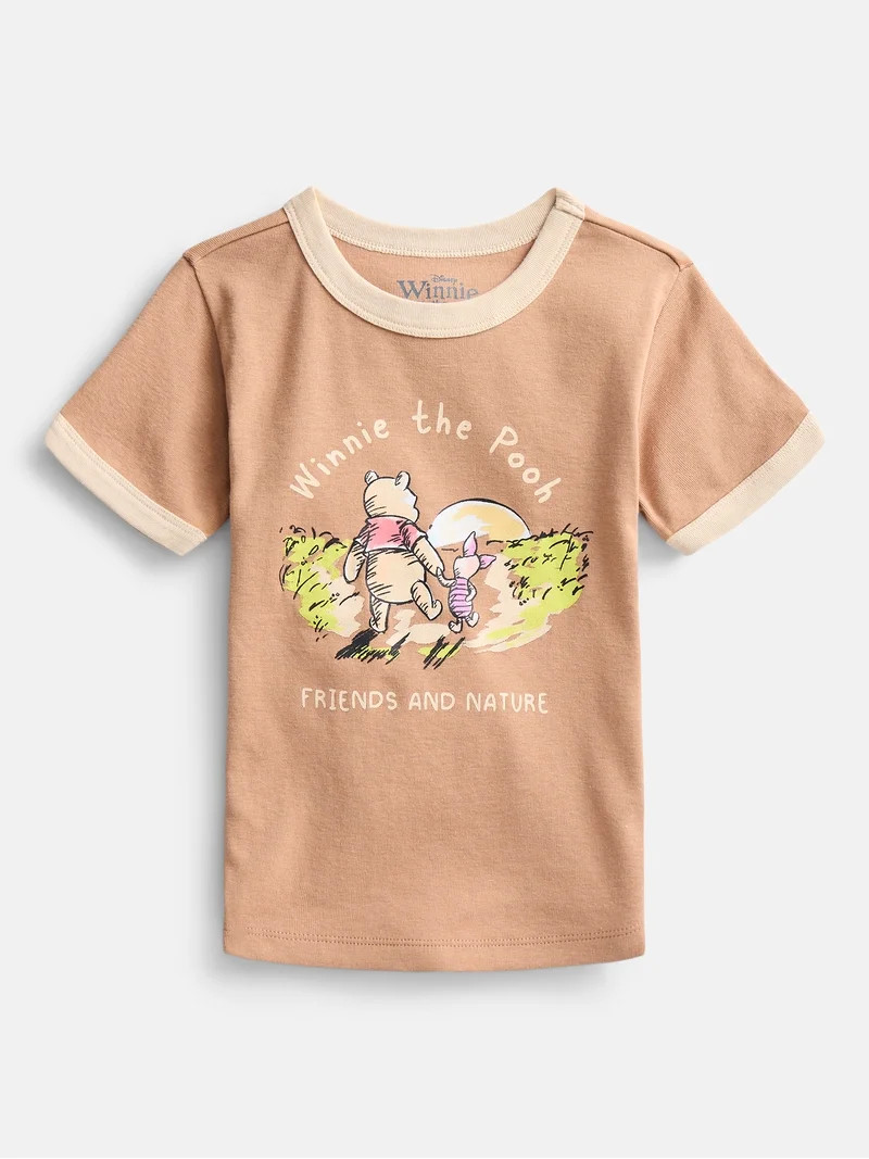Winnie the Pooh Girls Graphic Ringer T-Shirt, Sizes 4-16 | Walmart (US)
