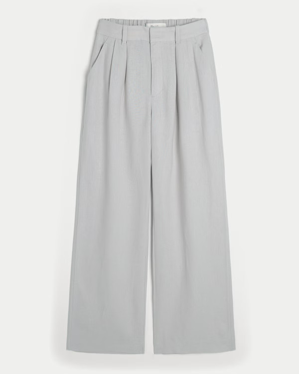 Hollister Livvy Ultra High-Rise Linen-Blend Wide-Leg Pants | Hollister (UK)