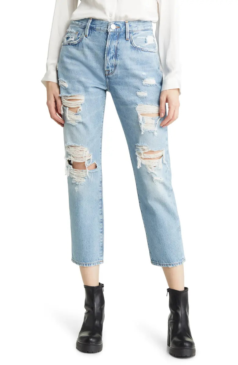 FRAME Le Original Ripped Straight Leg Jeans | Nordstrom | Nordstrom