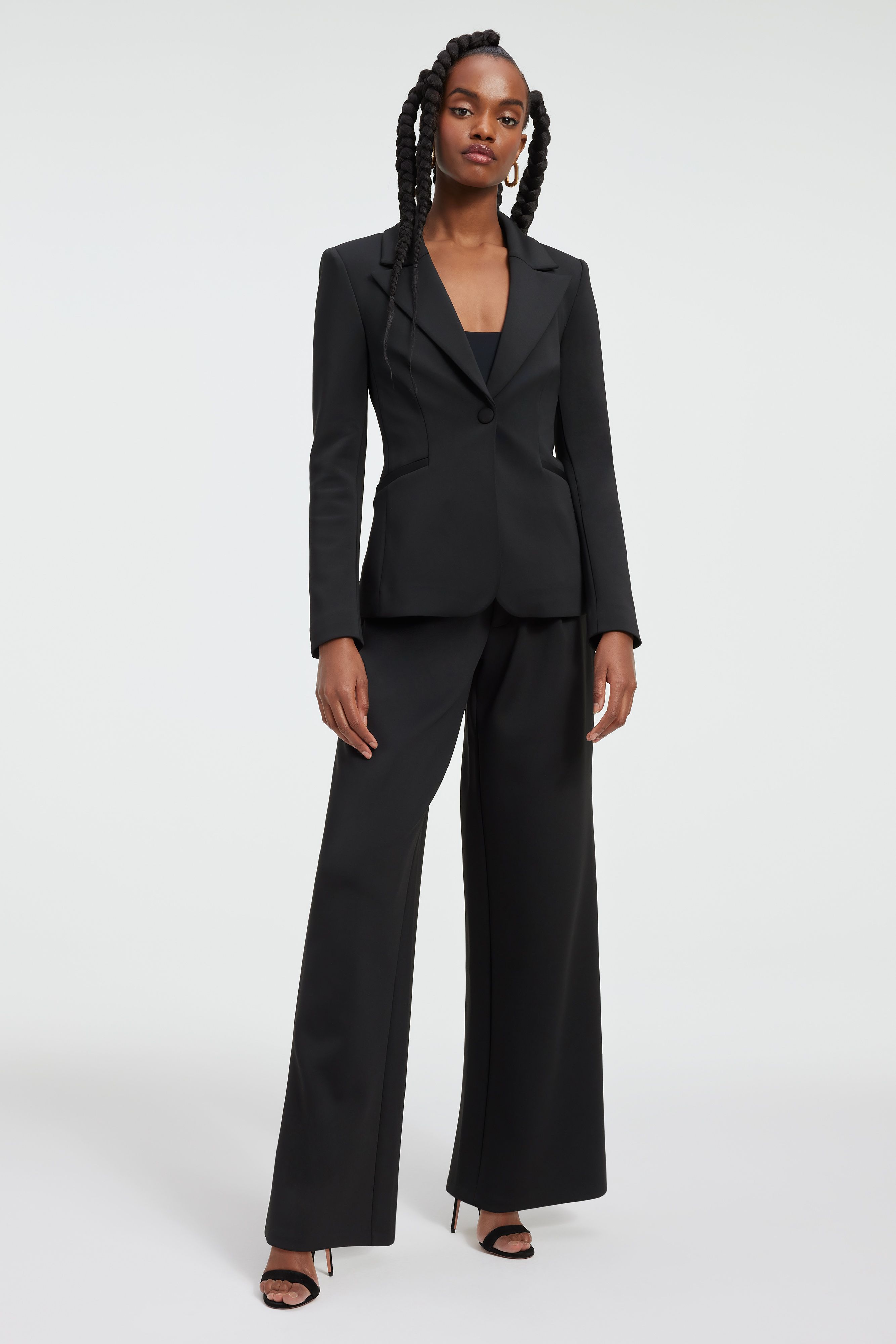 SCUBA SCULPTED BLAZER | BLACK001 - GOOD AMERICAN | Good American