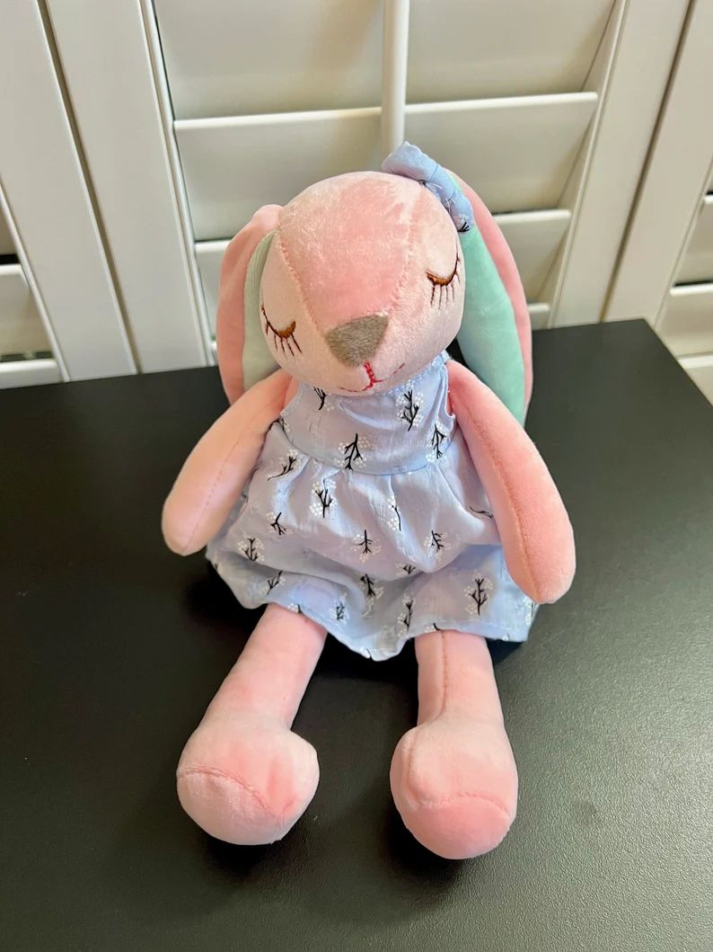 Easter Bunny Gift | Easter Basket pink bunny, stuffed bunny for girls Easter basket | Etsy (US)