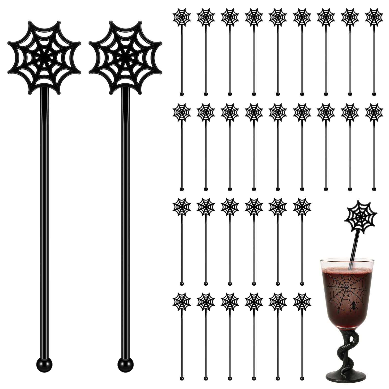 30 Pcs Halloween Swizzle Sticks Plastic Coffee and Cocktail Stirrers Fall Thanksgiving Drink Stir... | Amazon (US)