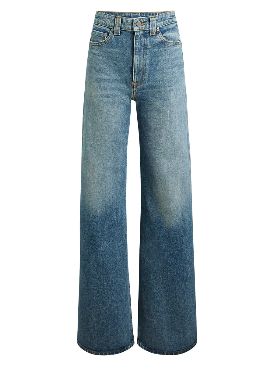 Khaite Dane High-Rise Straight-Leg Jeans | Saks Fifth Avenue | Saks Fifth Avenue