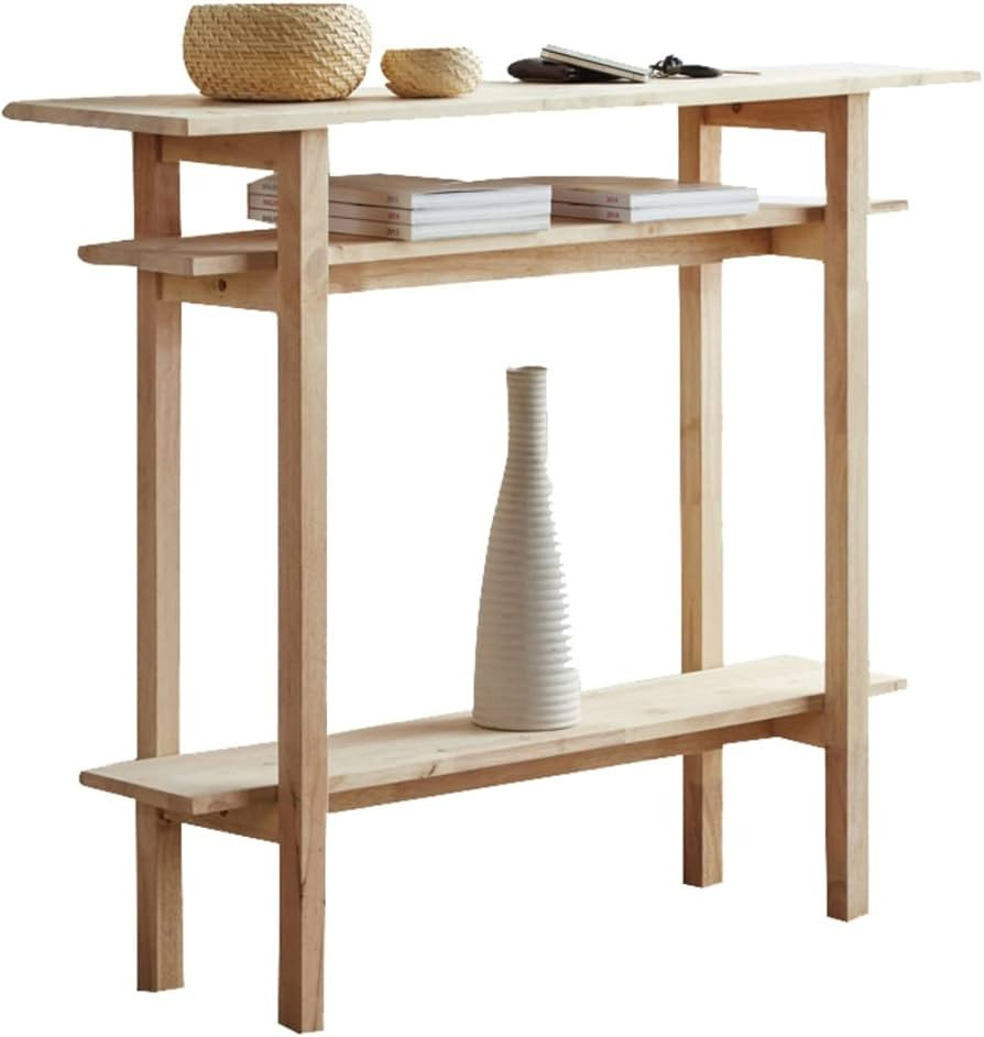 WoodShine Mid Century Modern Solid Wood Console Table, 3-Tier Entryway Table with Shelves Storage... | Amazon (US)