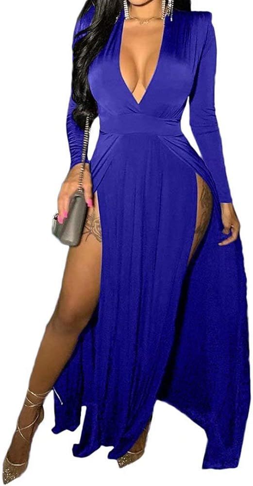Women's Off Shoulder High Split Long Formal Party Maxi Dress Evening Gown | Amazon (US)