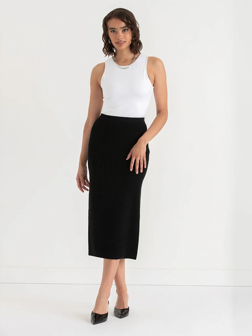 Ribbed Knit Column Midi Skirt | Rickis | Ricki's