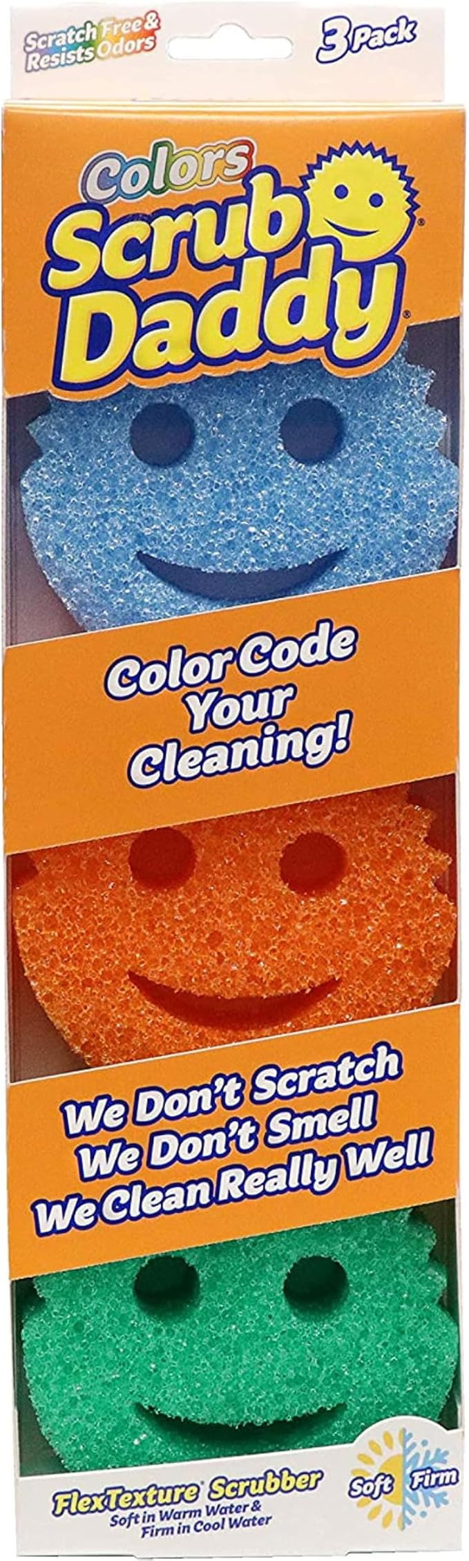 Scrub Daddy Color Sponges - Scratch-Free Multipurpose Dish Sponge Color Variety Pack - BPA Free &... | Amazon (US)