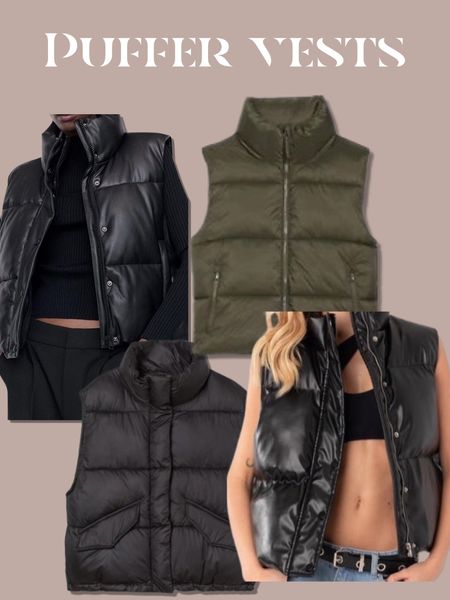 Puffer vests fall clothing faux Leather vests 

#LTKunder100 #LTKSeasonal #LTKsalealert