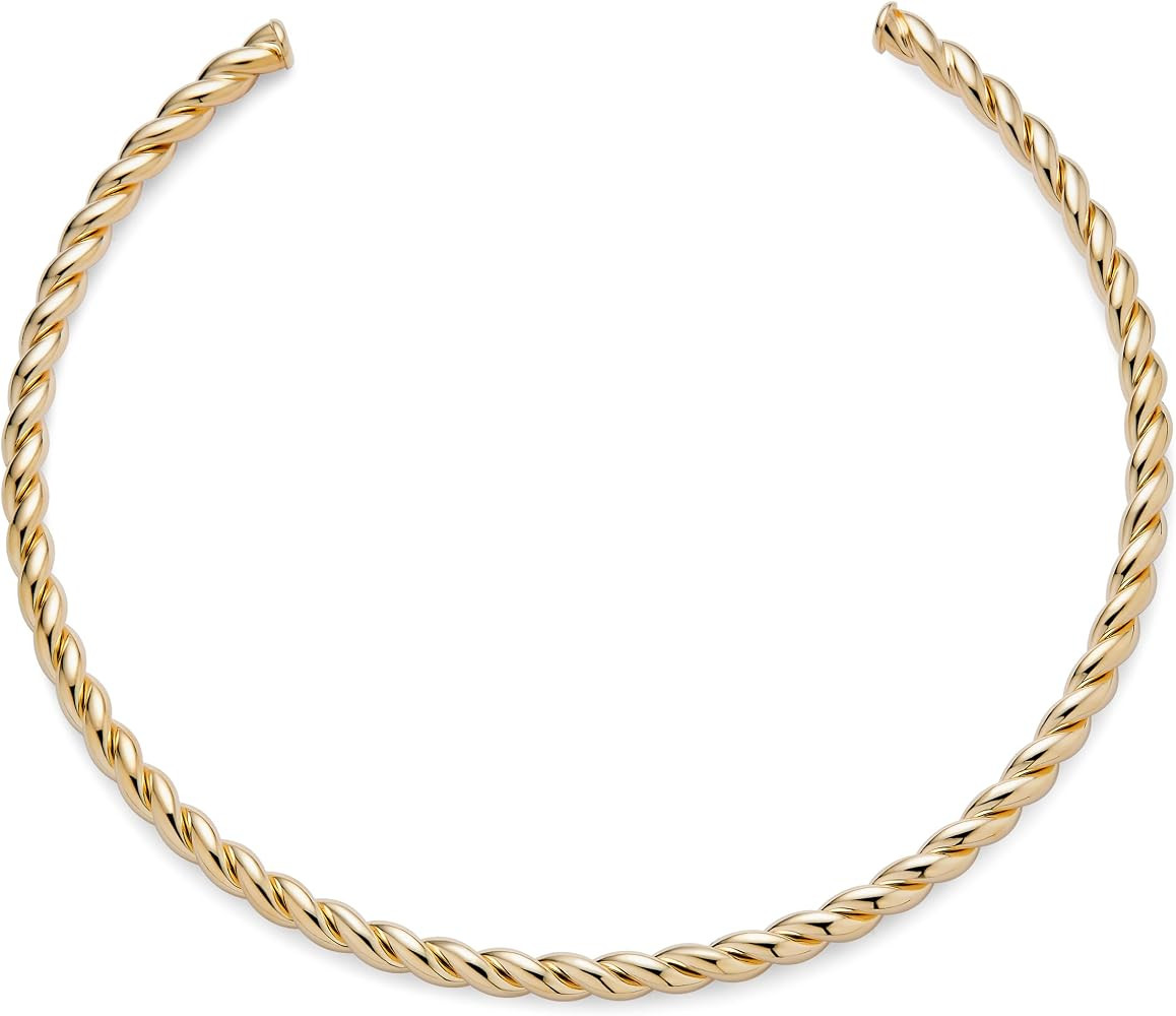 Bling Jewelry Slender Simple Slider Modern Choker V Shape Twist Braid Rope Collar Necklace For Wo... | Amazon (US)