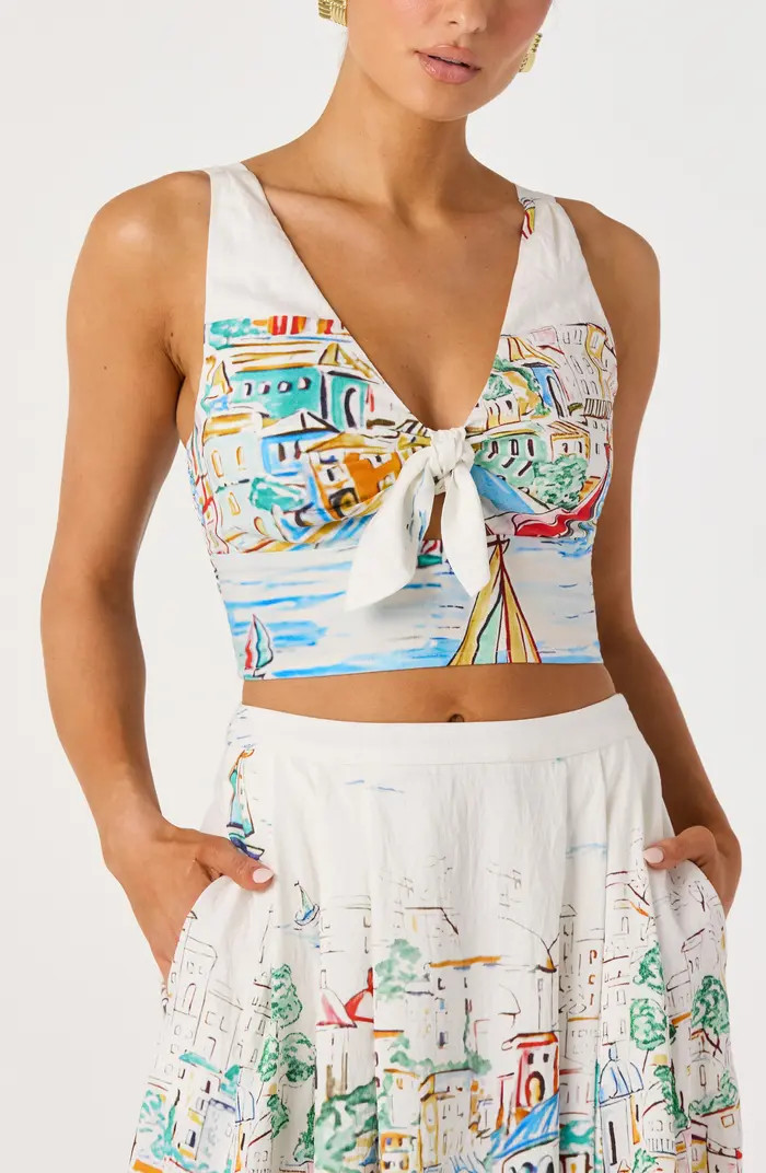 ASTR the Label Wendy Island Sketch Print Crop Top | Nordstrom | Nordstrom