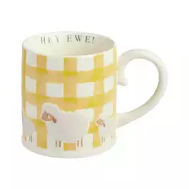 Argos Home Yellow Gingham Check Sheep Mug | argos.co.uk