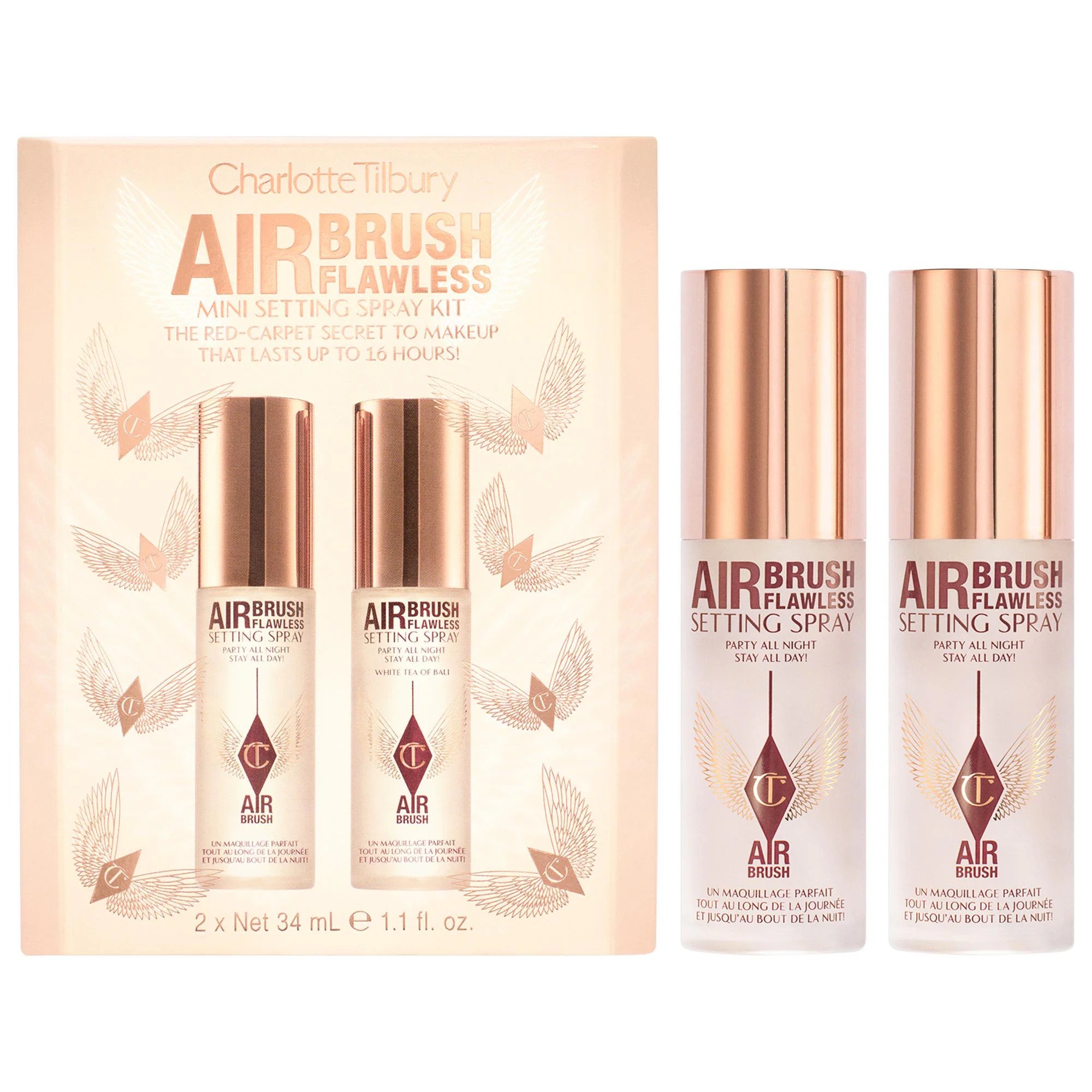 Charlotte Tilbury Mini Airbrush Flawless Setting Spray Duo Gift Set 1.1/34 | Sephora (US)