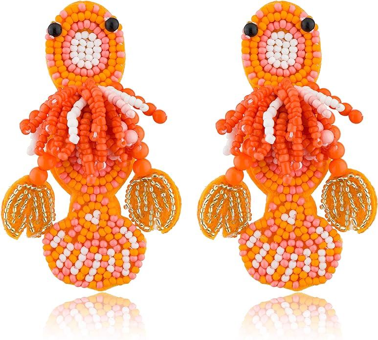 Earller Handmade Statement Tassel Earrings | Fruit Earrings | Crystal Stud Earrings | Shiny Earri... | Amazon (US)