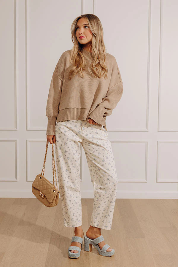 Floral Bliss High Waist Straight Leg Jean | Impressions Online Boutique