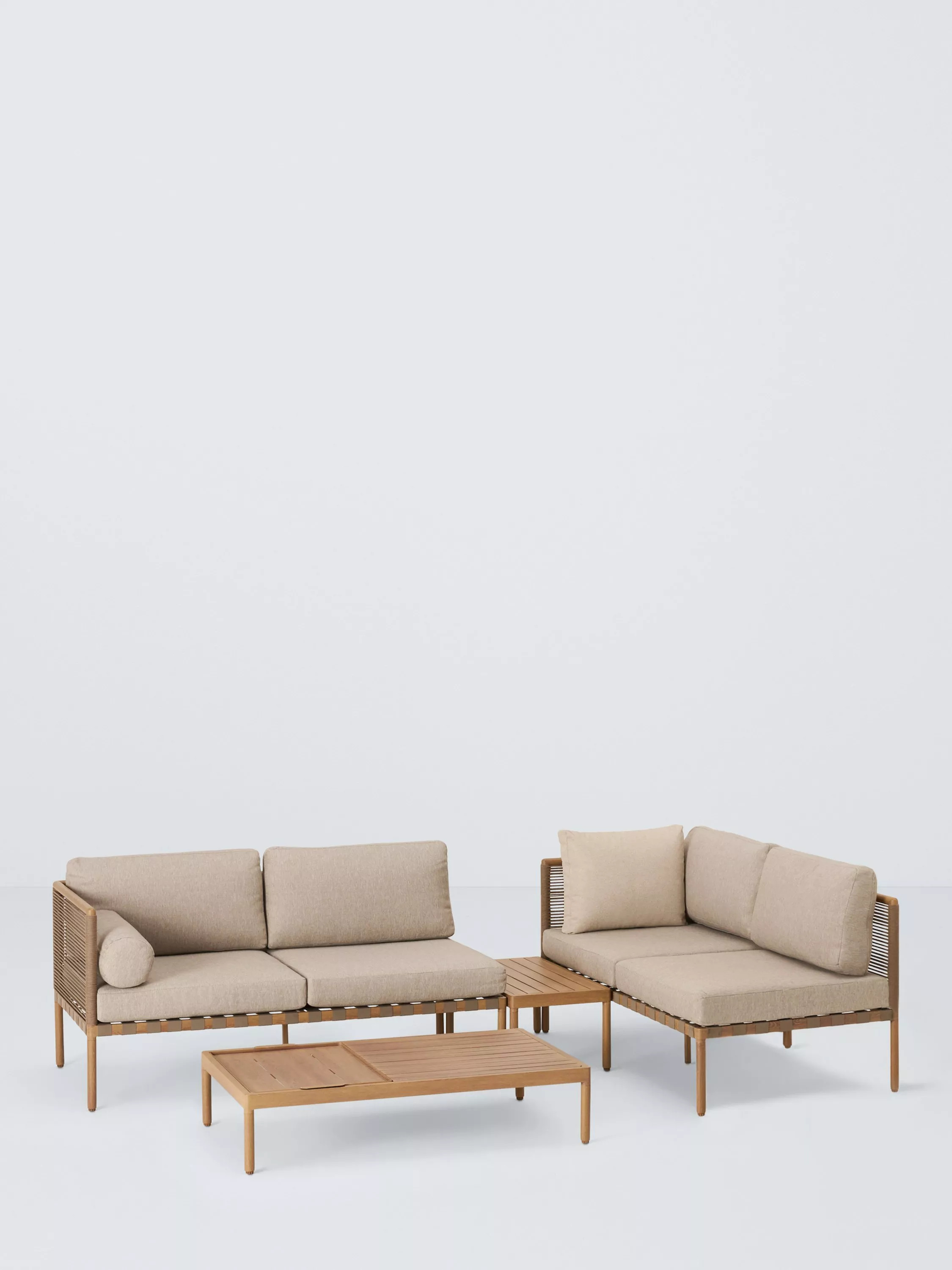John Lewis Sahara 4-Seater Modular Corner Garden Lounge Set, Mocha | John Lewis (UK)