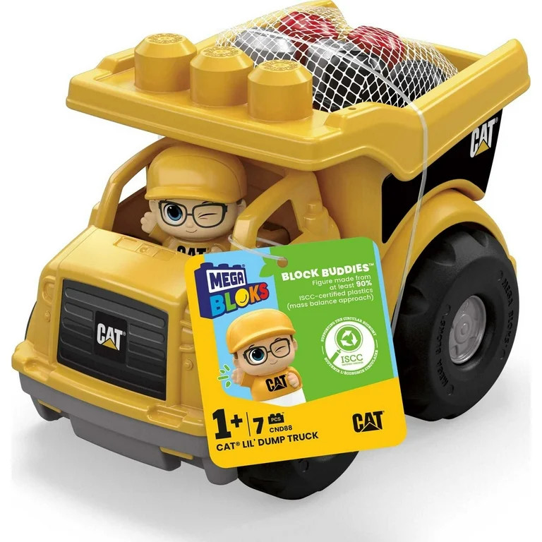 MEGA BLOKS Cat Building Toy Blocks Lil Dump Truck (7 Pieces) Fisher Price For Toddler | Walmart (US)