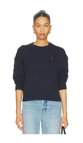 Polo Ralph Lauren Cotton Crewneck Sweater in Navy. - size S | Revolve Clothing (Global)