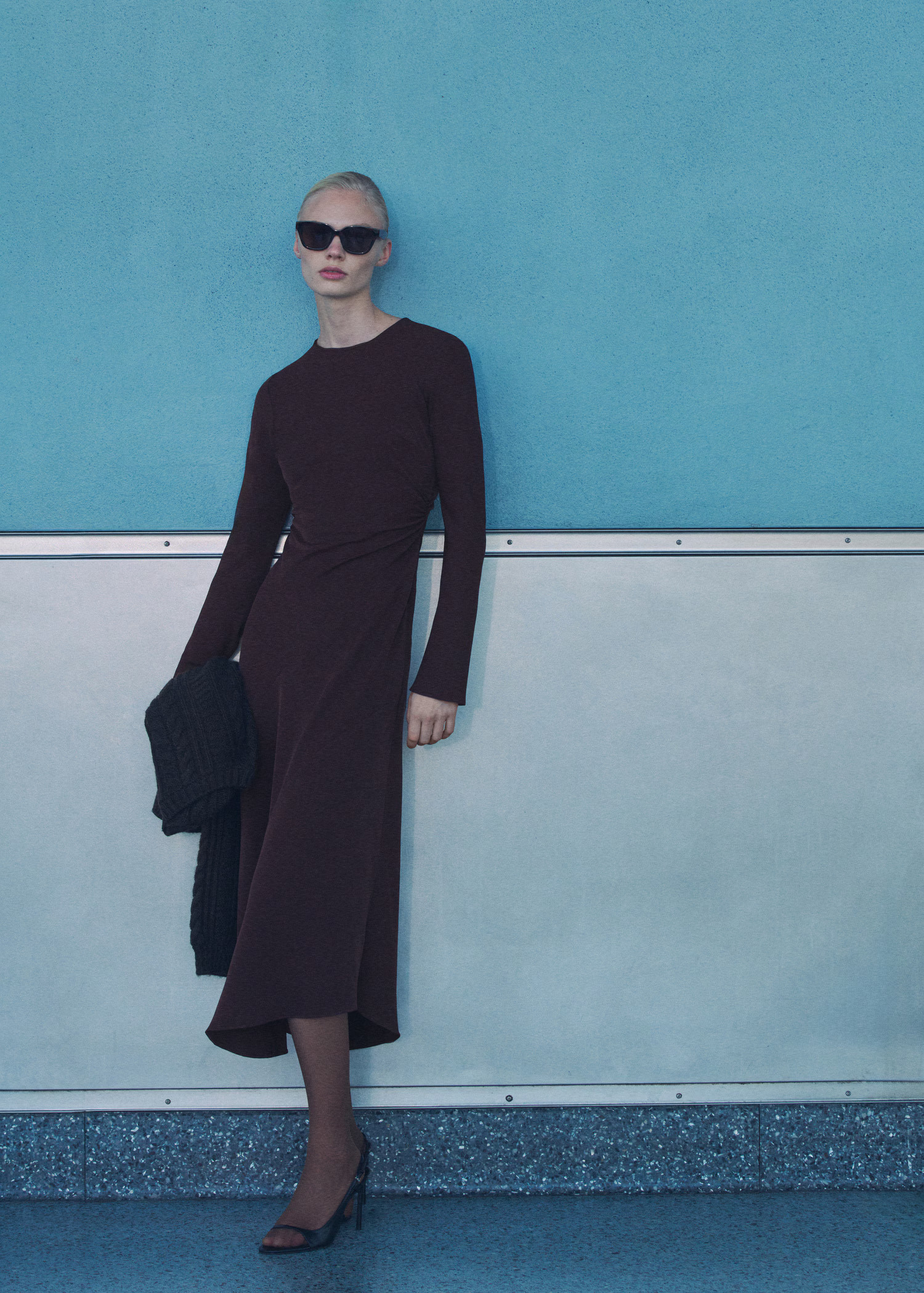 Midi-dress with draped waist | MANGO (UK)