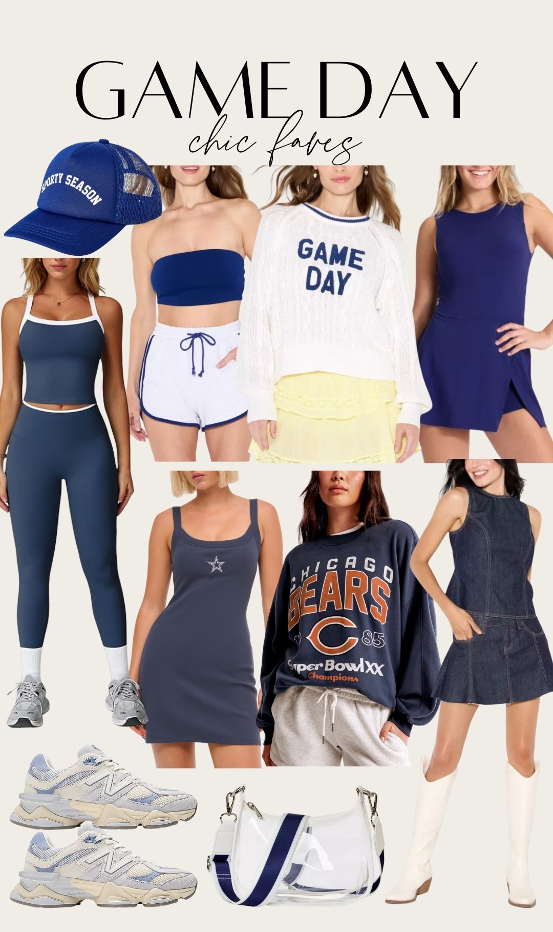 Game day outfit ideas! Blue game day style, football game outfit, sports mom style, teacher spirit day outfit, Chicago bears style, Dallas cowboys style

#LTKStyleTip