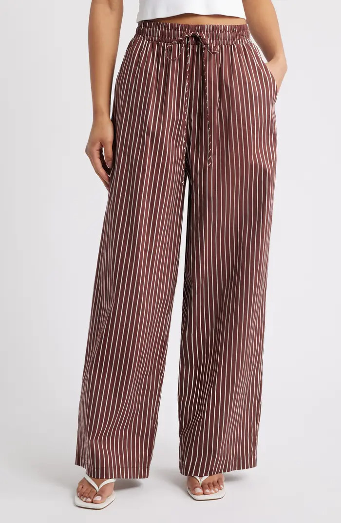 Darya Stripe Drawstring Waist Wide Leg Pants | Nordstrom
