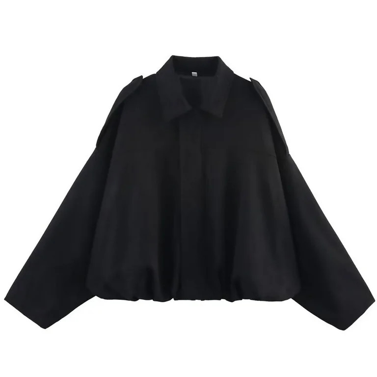 PUWEI Women's Faux Suede Bomber Jacket Lapel Collar Pilot Coat Oversized Motorcycle Jacket Outwea... | Walmart (US)