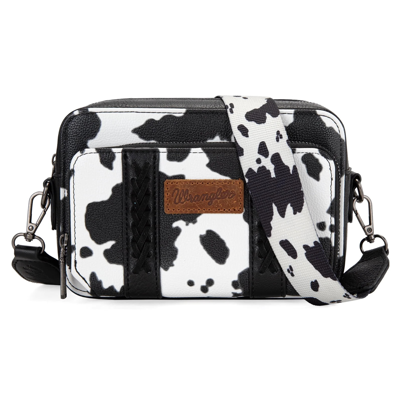 Wrangler Cow Print Crossbody Bag for Women Western Cowgirl Crossbody Purses with Guitar Strap, Bl... | Walmart (US)