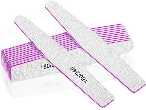 Professional Nail Files, Emery Board Nail File for Natural Nails 100/180/240 Grit Nail Files for ... | Amazon (US)