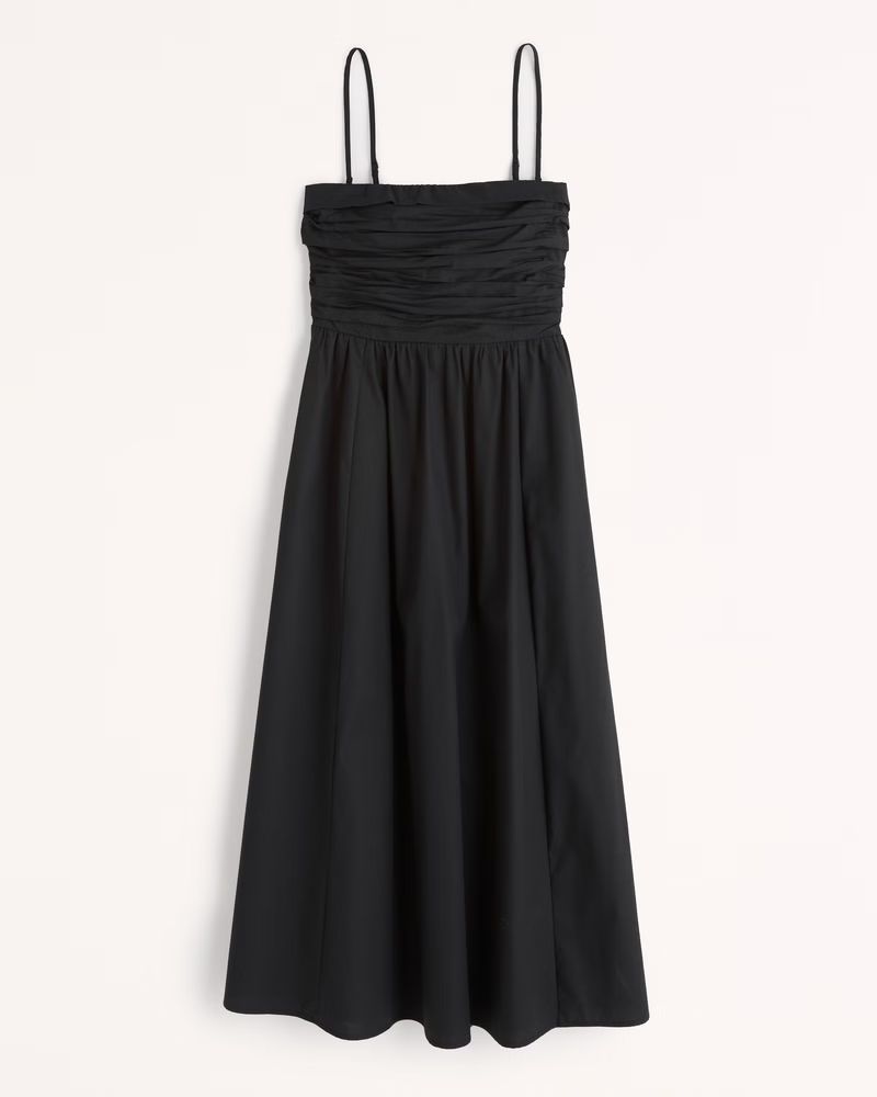 Women's Strapless Poplin Midi Dress | Women's Dresses & Jumpsuits | Abercrombie.com | Abercrombie & Fitch (US)