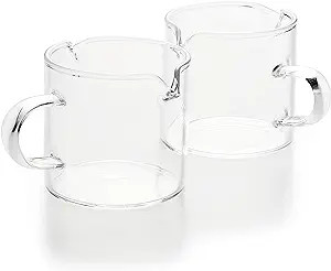 BCnmviku Shot Glasses Espresso Parts Double Spouts Milk Cup Clear Glass (Clear Glass-2Pack) | Amazon (US)