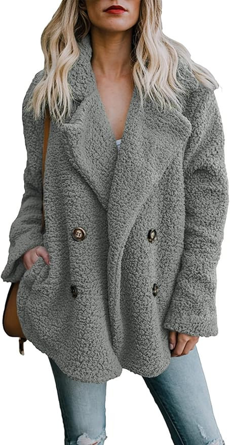 Dokotoo Womens Winter Fleece Teddy Bear Sherpa Jacket Coats with Pockets Outerwear | Amazon (US)
