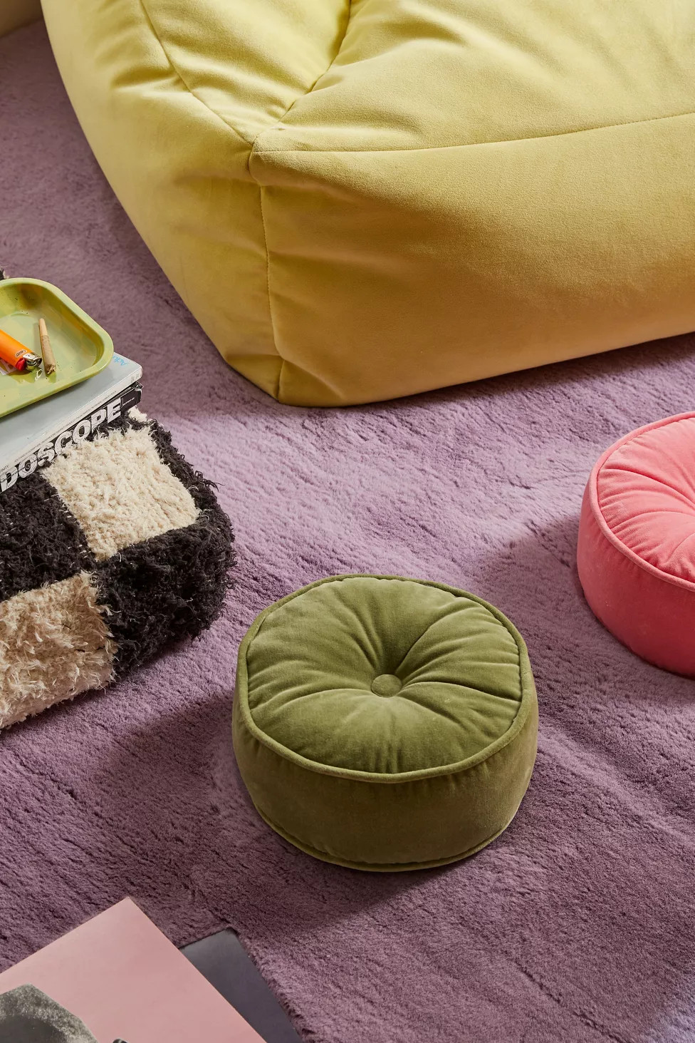Velvet Mini Round Throw Pillow | Urban Outfitters (US and RoW)