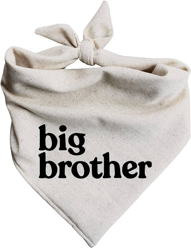 Dog Bandana Pregnancy Announcement Big Brother Baby Reveal Oatmeal Cream Minimal Neutral Color An... | Amazon (US)