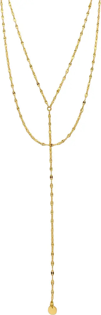 14K Gold Plated Water Resistant Double Layer Y-Necklace | Nordstrom Rack
