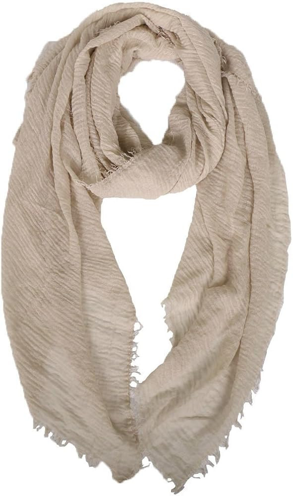LMVERNA Women Wrinkle Scarf Crinkle Muslim Hijab Scarves Solid Color Long Wrap Scarf | Amazon (US)